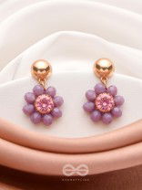 The Purple Petals- Golden Embellished Earrings