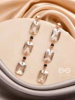 The Charcoal Charm- Golden Embellished Earrings