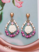 The Rose Garden- Golden Embellished Earrings