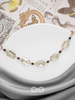 The Shimmering Nightfall- Golden Embellished Necklace