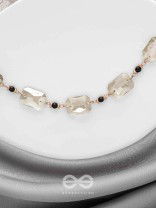 The Shimmering Nightfall- Golden Embellished Necklace