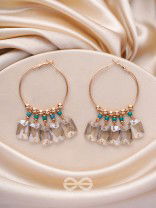 The Ebony Enchantment- Golden Embellished Earrings