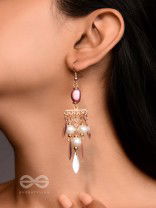 The Dewy Leaves- Golden Embellished Earrings