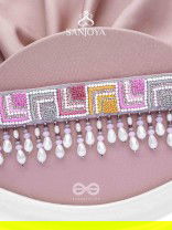 Karmuka - The Jazzy Rainbow - Resham, Beads And Glass Drops Hand Embroidered Choker Neckpiece
