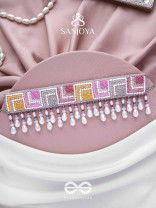 Karmuka - The Jazzy Rainbow - Resham, Beads And Glass Drops Hand Embroidered Choker Neckpiece