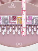 Karmuka - The Jazzy Rainbow - Resham, Beads And Glass Drops Hand Embroidered Choker Neckpiece