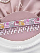 Karmuka - The Jazzy Rainbow - Resham, Beads And Glass Drops Hand Embroidered Choker Neckpiece