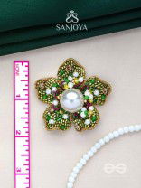 Triyashti- The Ravishing Wildflower-  Pearls, Stones & Beads Embroidered Earrings