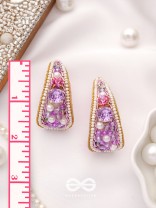 Saireeya- The Purple Garden- Stones, Pearls & Beads Embroidered Earrings