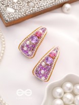 Saireeya- The Purple Garden- Stones, Pearls & Beads Embroidered Earrings