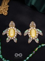 Kamatha- The Turtle Pair- Pearls, Stones & Sequins Embroidered Earrings