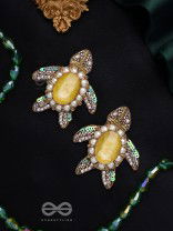 Kamatha- The Turtle Pair- Pearls, Stones & Sequins Embroidered Earrings