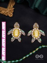 Kamatha- The Turtle Pair- Pearls, Stones & Sequins Embroidered Earrings