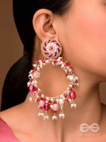Ardramani - The Fiery Embers - Dabka And Glass Beads Hand Embroidered Earrings