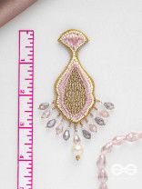 Teevara- The Coral Fish- Pearls & Glass Beads Embroidered Earrings