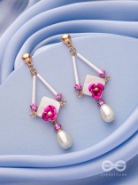 THE PETAL PRISM-  PEARL DROP EARRINGS 
