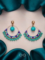 THE BLUE BLINKS - BEADED HOOP EARRINGS