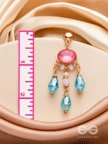 PINK CHAMPAGNE RAINS - GOLDEN EMBELLISHED EARRINGS