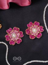 Padmaraga - The Pink Sapphire - Sequins, Beads And Cutdana Hand Embroidered Earrings