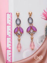 A GREY ROSE - GOLDEN STATEMENT EARRINGS