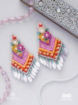 Kavisha - The Masterpiece - Pearls, Sequins And Beads Hand Embroidered Earrings (Multicolor)