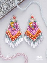 Kavisha - The Masterpiece - Pearls, Sequins And Beads Hand Embroidered Earrings (Multicolor)