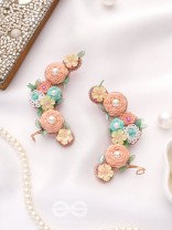 Meghamala - The Garland Of Clouds - Sequins, Beads, Pearls And Resham Hand Embroidered Earrings