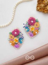 VASANTIKA- THE SPRING BLOOM - SEQUINS,PEARLS AND RESHAM EMBROIDERED EARRINGS (MULTICOLOR)