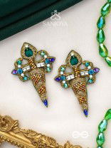 Vajrakaya - The Diamond Body - Stones, Cutdana And Beads Hand Embroidered Earrings