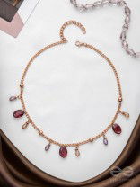 Dynamic Drizzling Wine - Classy Contemporary Necklace With Anti-Tarnish Coating 