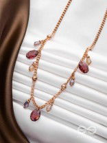 Dynamic Drizzling Wine - Classy Contemporary Necklace With Anti-Tarnish Coating 