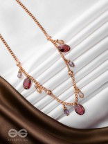 Dynamic Drizzling Wine - Classy Contemporary Necklace With Anti-Tarnish Coating 