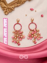 THE FUCHSIA GARDEN - WRAPPED WITH SILK THREAD DROP EARRINGS