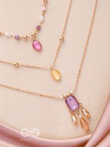 The Ravishing Rhinestones - Golden Multilayer Neckpiece With Anti-Tarnish Coating