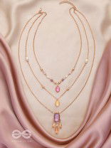 The Ravishing Rhinestones - Golden Multilayer Neckpiece With Anti-Tarnish Coating