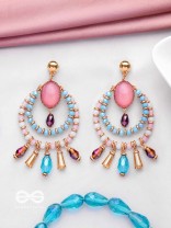 LUSTROUS SKY CIRCLES - GOLDEN DROP EARRINGS 