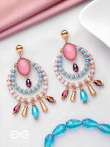 LUSTROUS SKY CIRCLES - GOLDEN DROP EARRINGS 