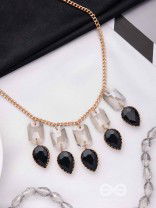 The Shadowed Nights -Golden Statement Neckpiece With Anti-Tarnish Coating 