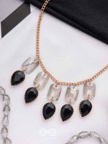 The Shadowed Nights -Golden Statement Neckpiece With Anti-Tarnish Coating 