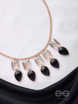 The Shadowed Nights -Golden Statement Neckpiece With Anti-Tarnish Coating 