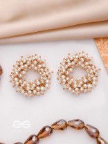 THE MOONLIT BLOOMS - GOLDEN PEARL STUDS