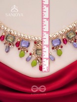 Suprayas - The Regal Gemstones - Golden Embellished Statement Neckpiece (Multicolor)