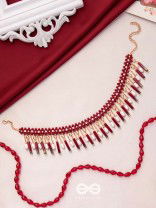 Sadhya - The Stellar Reflections - Golden Embellished Hand Embroidered Neckpiece With Anti-Tarnish Coating 