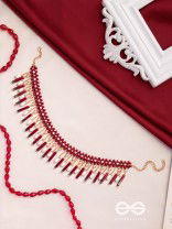 Sadhya - The Stellar Reflections - Golden Embellished Hand Embroidered Neckpiece With Anti-Tarnish Coating 