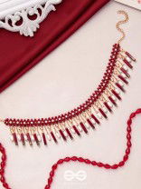 Sadhya - The Stellar Reflections - Golden Embellished Hand Embroidered Neckpiece With Anti-Tarnish Coating 