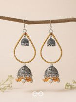 THE SUNLIT DROPS  - OXIDISED EMBELLISHED EARRINGS