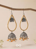 THE SUNLIT DROPS  - OXIDISED EMBELLISHED EARRINGS