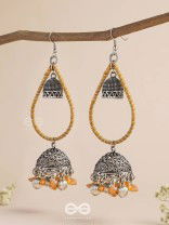 THE SUNLIT DROPS  - OXIDISED EMBELLISHED EARRINGS