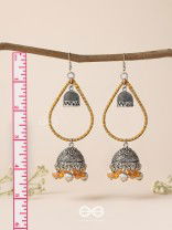 THE SUNLIT DROPS  - OXIDISED EMBELLISHED EARRINGS