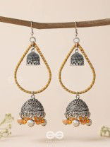 THE SUNLIT DROPS  - OXIDISED EMBELLISHED EARRINGS